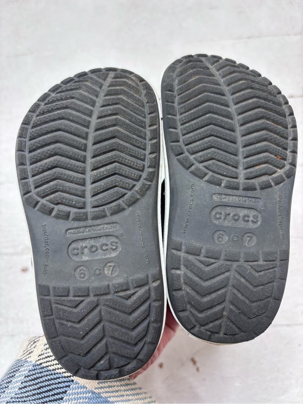 Crocs Crocband Navy White Clogs Waterproof Slip On Size 6-7 Toddler - Picture 6 of 10